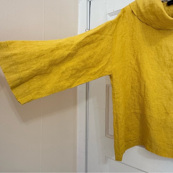 Liv by Habitat Stay Centered Cowl Linen Top Mustard Small Boutique - Picture 8 of 14